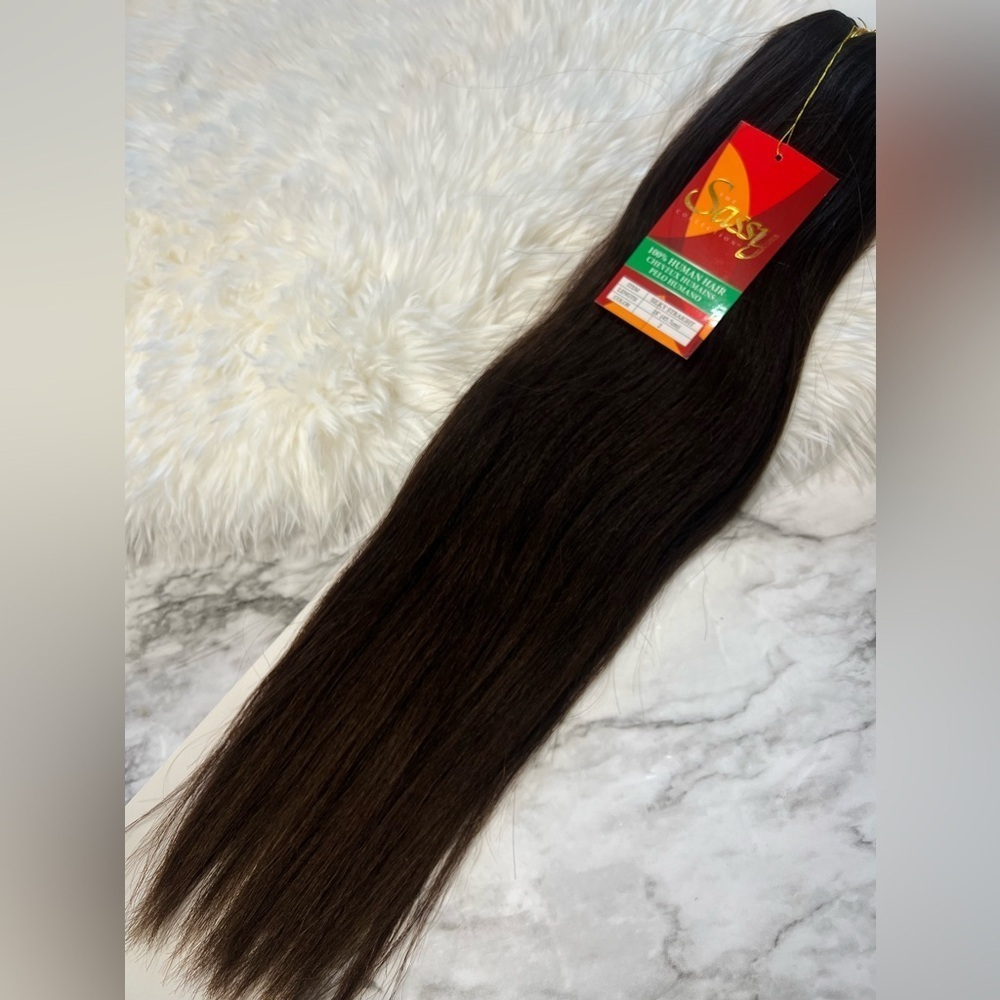 #2 Dark Brown  100% Human hair  Extensions 18 Inch Long - Picture 3 of 8
